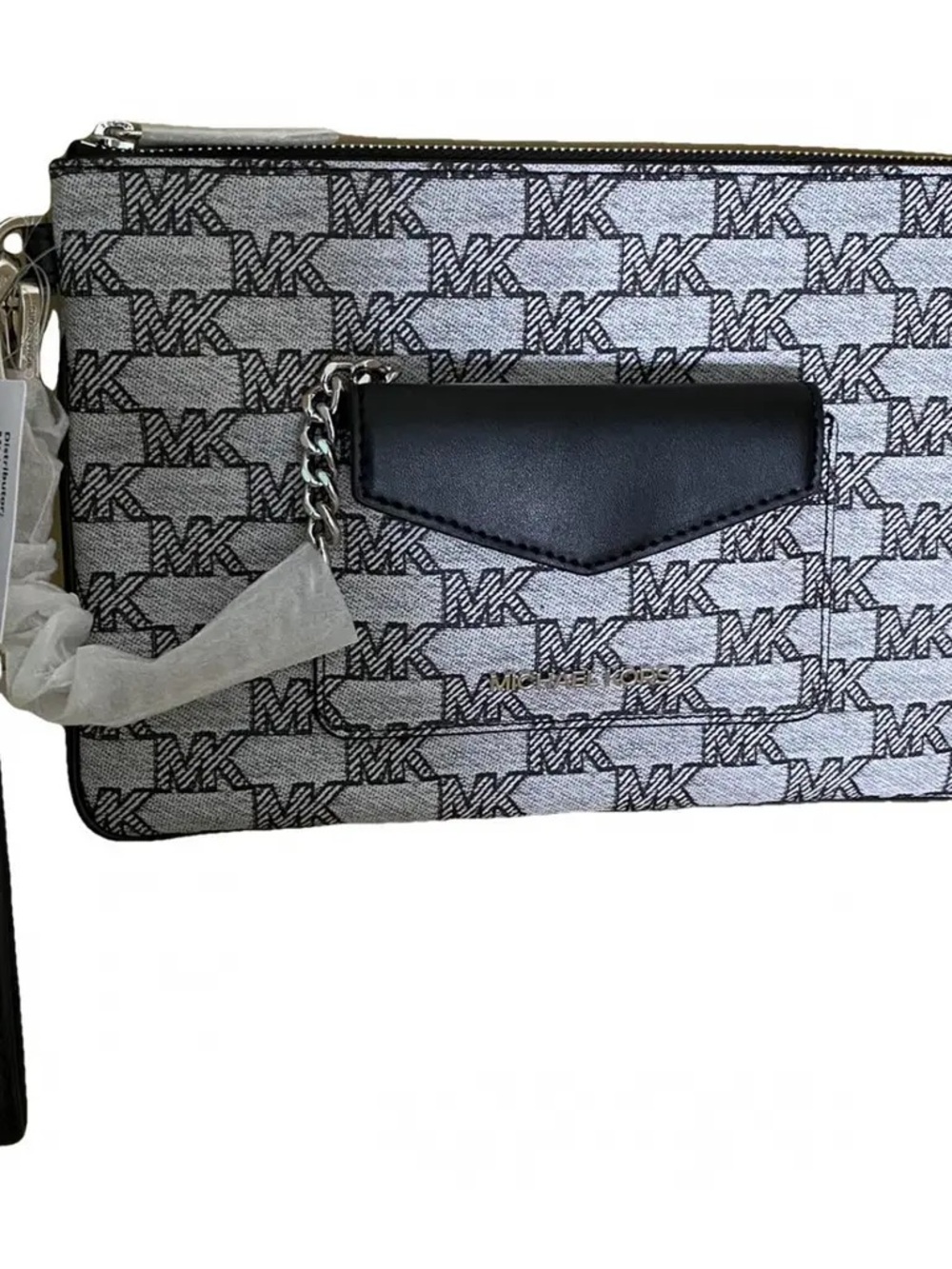 NWT $298 Michael Kors Large 2 in 1 Card Case and Wristlet Navy - Picture 1 of 4